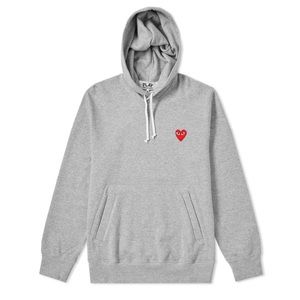 Grey COMME DES GARCONS PLAY PULLOVER HOODIE